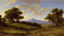 texas hill landscape by poussin