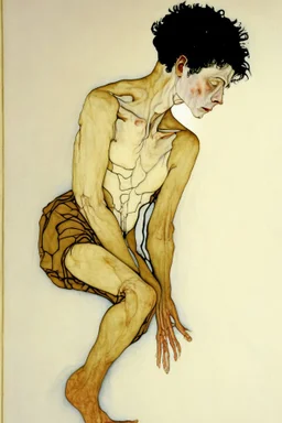 painting of a figure with the life-filled void of an empty existence, egon schiele masterpiece