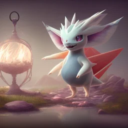 Mystery pokemon,Ambiance dramatique, hyperrealisme, 8k, high quality, lot of details, fit within portrait