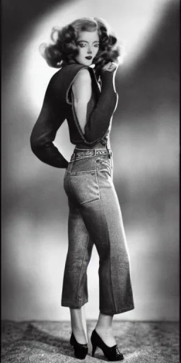 Ziegfeld Girl on jeans walking