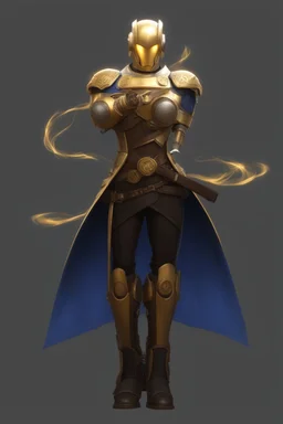 Golden Warforged, Steampunk, Sorcerer Supreme, Dark Cloak, Mechanus, Robot.