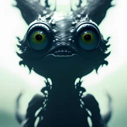 Cute fluid ink creature, big black eyes, unreal engine 5, 8k resolution, photorealistic, ultra detailed