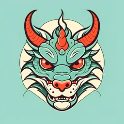 simple basic flat image dragon chinese face