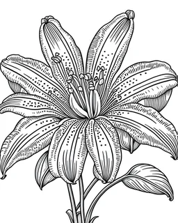 real massive Lily flower coloring page