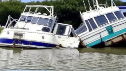 two drunk men crash and sink docked boat