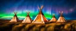 Prairie landscape, Aurora Boutique, 3 teepees, historically authentic