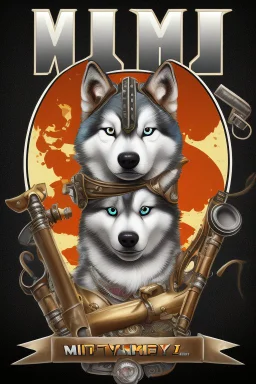 steampunk husky gamer logo tambs