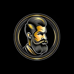 Logo for barber, glody style and luxury, dark gold