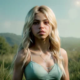 Shakira, artist, Realistic image, waist up portrait. perfect eyes, glow, circle iris. concept art, smooth, unreal engine 5, god lights, ray tracing, RTX, lumen lighting, ultra detail, volumetric lighting, 3d, finely drawn, high definition, 4k.