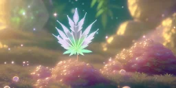 crystal marijuana leaf in a galactic ambiance beautiful fairy, transparent, delicate colors, in the foreground, full of details, smooth，soft light atmosphere, light effect，vaporwave colorful, concept art, smooth, extremely sharp detail, finely tuned detail, ultra high definition, 8 k, unreal engine 5, ultra sharp focus