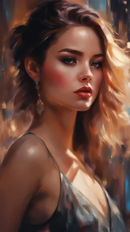 NFT, HD, Hyper-detailed, Photography of my beautiful young girlfriend. trendy art ,art style by Robert Erod and Fabian Perez, abstract, art by Ross Tran style reminiscent of illustrative books, digital art,