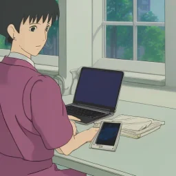 Detailed photo of a office girl with a laptop