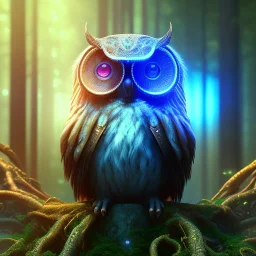 intricate details, realistic, octane, unreal engine, portrait, natural lighting,insanely, elegant, blue neon wearing, detail, bokeh, fantasy art style, volumetric lighting, extreme detail, Photorealism, High detail, Hyper realistic Owl in forest, macro lens blur,abstract paint, sharp focus, 85mm, polaroid, cinematic, cinema4d, HDR, 8k