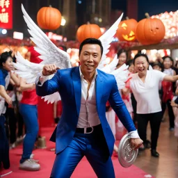 Donnie Yen as cupid in a halloween party in hong kong