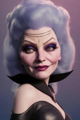 Mae West as evil queen in black leather, leather, busty, cleavage, angry, stern look. character design by cory loftis, fenghua zhong, ryohei hase, ismail inceoglu and ruan jia. unreal engine 5, artistic lighting, highly detailed, photorealistic, fantasy