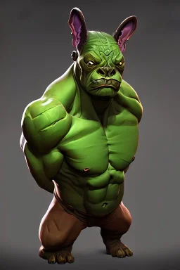 alien french bulldog musculature hulk body HD strong french bulldog hulk marvels Warcraft 64k