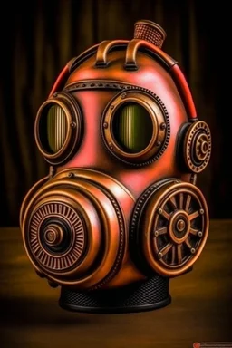 warrior portrait, Bronze metal gas-mask, comic style