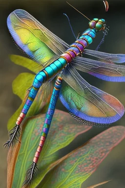 dragonfly, detailed, realistic, cute, vivid colors