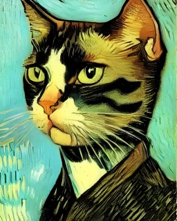 Portrait of a cat by Van Gogh