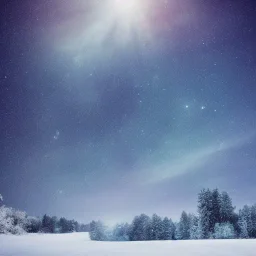 winter landscape, crystal, stars