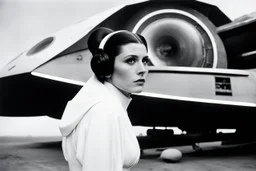 [photo by Helmut Newton] Princess Leia close to her spaceship