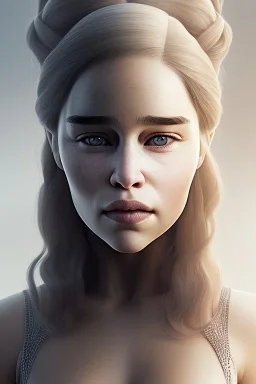 emilia clarke, head and shoulders portrait, head and shoulders portrait, 8k resolution concept art portrait by Greg Rutkowski,