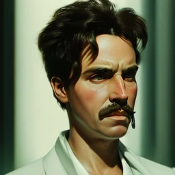 Best quality, masterpiece, ultra high definition, (photorealistic: 1.4),Futuristic, cyberpunk, Friedrich Nietzsche,Comic style