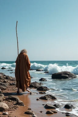 moses parts the sea so they can walk through with dry foots