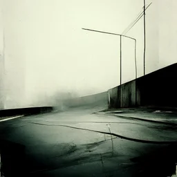 Minimal abstract oil paintings desolate 1960s carpark concrete fragments style of Justin Mortimer and Francis Bacon