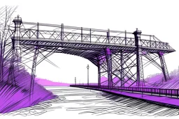 bridge in prospective drawing purple