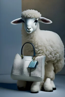 A lamb next to a dior bag