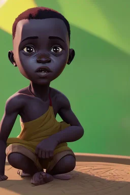 african baby inside egg, 3d, village, robot, 8k quality