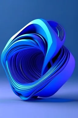 3d abstract space streamlined shape in blue violet colors