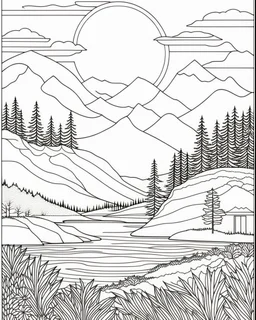 Coloring pages: Find Inner Peace with Calmness and Relaxing Landscapes