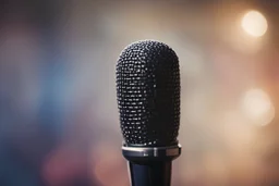 picture of a microphone; blurry background