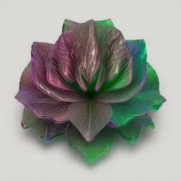 transparent multicolor crystal rose leaf