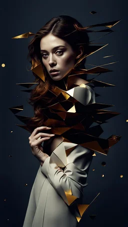 minimalism,Abstract black and gold minimalism geometric surreal beautiful fashion portrait,splash art explosion,minimalist surreal surrounding background,surreal lonely depth,deep soul spirit,fantasy surreal geometry,flat,utopia,album art,cover art,album cover,cinematic,8k,epic movie still,sharp focus,by Gustav Klimt,pascal blanche,rutkowski,repin,artstation hyperrealism painting concept art of detailed character,design matte painting,leaf