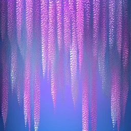 a magical crystal vertical light, pink and blue wisteria , pink vertical, blue lake,sharp, background vertical blue gradient vertical, elegant, highly detailed, artstation, concept art, smooth, sharp focus, illustration, 8k, splash art, wallpaper, key visual