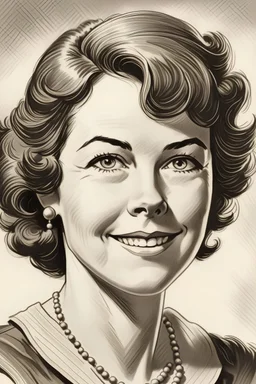 retrato de mary kay en dibujo retro