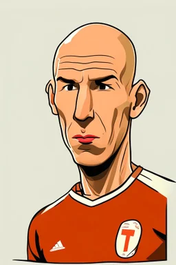 Arjen Robben Dutch football player cartoon 2d