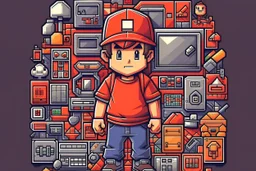 8 bit pixels gamer nintendo