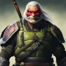 [photorealistic] The Last Ronin: elderly old TMNT