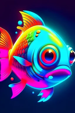 Cartoon character pfp fish neon vibrar