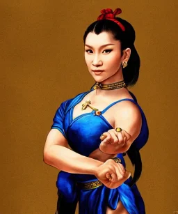 Beautiful k chun-li potrait like monalisa