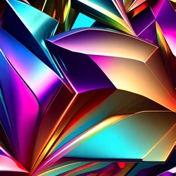 multicolor gradient abstract complex geometry 3D shiny film effect background