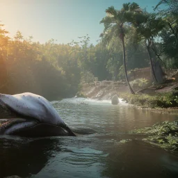 Nature, whale, on color lights, eagle, unreal 5, octane render, cinema4d, redshift render, hyper realistic, cenematic, vibrancy, synthwave, retouch, centered, dynamic lighting, dramatic lighting, 4k, highly detailed, attractive beautiful, realistic, virtual reality, epic composition, holographic,