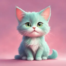 A delightful and adorable cartoon illustration featuring a cute mint-colored cat against a charming pink background, (delightful illustration:1.4), (adorable cartoon cat:1.5), (charming pink background:1.3), (expressive mint hues:1.2), inspired by the styles of cute cartoon artists, trending on ArtStation, Intricate, Sharp focus, vibrant lighting, (whimsical:1.4), (playful ambiance:1.3), (lush fur details:1.5), Cartoon, Masterful, Captivating, High Detail, Cinematic view