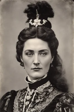 Elanor Dumont or “Madame Moustache” was a gambler and prostitute on the American West during the great California Gold Rush. Excited by the opportunity to reinvent herself on the untamed frontier, Elanor claimed to be French when she first arrived to California in 1854. She was actually of French-Creole descent with family roots in the city of New Orleans, Louisiana. This queer lady soon became an accomplished card dealer and skilled at winning the hard-earned cash of men. Wasting no time, E