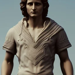 White Sculpture frodo full body, greek sculpture style, full body, fresco background, hyper realistic, 8k,