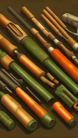 photorealistic, military cybernetics, weapons test, military colors, browns, beige, green, rust